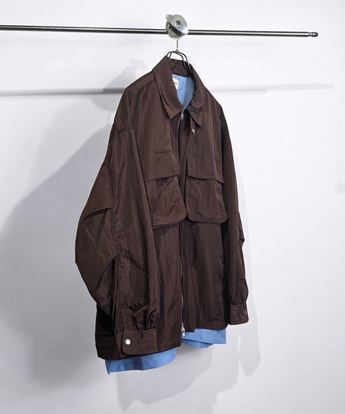 SeeSew(シーソー)の「【UNISEX】LAYERED ZIP SHIRT JACKET/レイヤードジップシャツジャケット(シャツ/ブラウス・メンズ・ブラウン/グレー・M/L)」の12枚目の写真