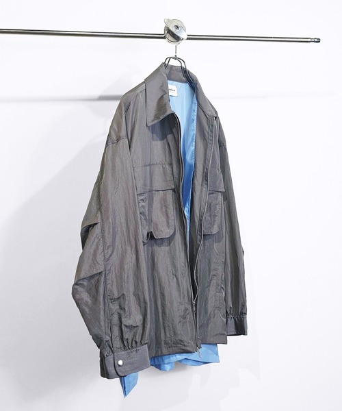SeeSew(シーソー)の「【UNISEX】LAYERED ZIP SHIRT JACKET/レイヤードジップシャツジャケット(シャツ/ブラウス・メンズ・ブラウン/グレー・M/L)」の6枚目の写真