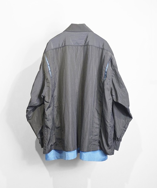 SeeSew(シーソー)の「【UNISEX】LAYERED ZIP SHIRT JACKET/レイヤードジップシャツジャケット(シャツ/ブラウス・メンズ・ブラウン/グレー・M/L)」の7枚目の写真