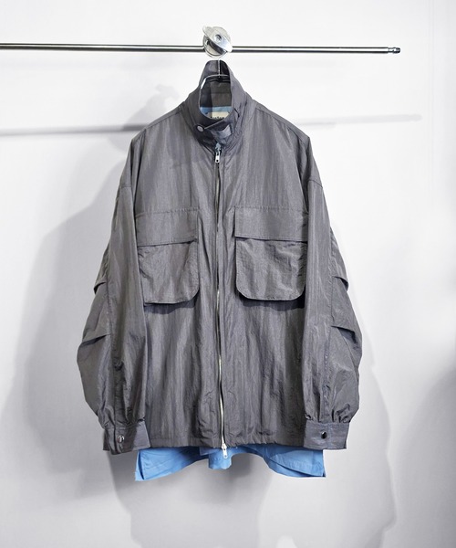 SeeSew(シーソー)の「【UNISEX】LAYERED ZIP SHIRT JACKET/レイヤードジップシャツジャケット(シャツ/ブラウス・メンズ・ブラウン/グレー・M/L)」の3枚目の写真