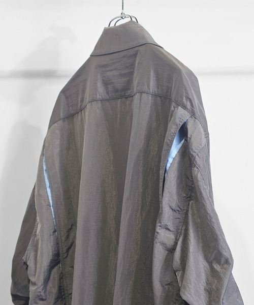 SeeSew(シーソー)の「【UNISEX】LAYERED ZIP SHIRT JACKET/レイヤードジップシャツジャケット(シャツ/ブラウス・メンズ・ブラウン/グレー・M/L)」の10枚目の写真