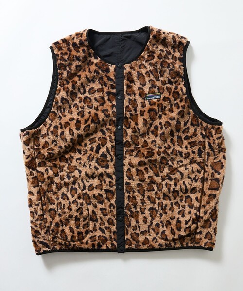 FREAK'S STORE(フリークスストア)の「限定展開 リラックスフィット ナイロン フリース リバーシブル ジップアップベスト(ダウンベスト・メンズ・オリーブ/ネイビー/レオパード/ブラック/スミクロ・MEDIUM/SMALL/LARGE)」の17枚目の写真