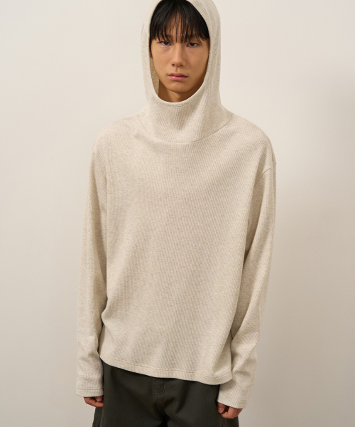 TOFFEE(トフィー)の「ワッフルハイヒールフードロングスリーブ (OATMEAL)(パーカー・メンズ・その他・SMALL/MEDIUM/LARGE/X-LARGE)」の1枚目の写真