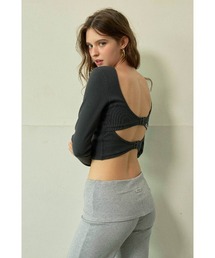 Back Adjuster Long Sleeve Top /パッドinバックジャスタートップス