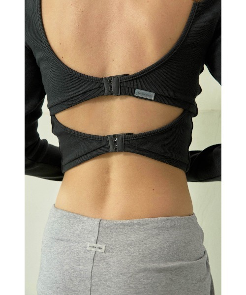 ALEXIA STAM(アリシアスタン)の「Back Adjuster Long Sleeve Top /パッドinバックジャスタートップス(Tシャツ/カットソー・レディース・ホワイト/チャコールグレー/グレー・S/M/L)」の10枚目の写真