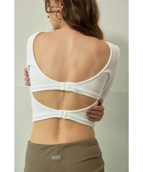 ALEXIA STAM(アリシアスタン)の「Back Adjuster Long Sleeve Top /パッドinバックジャスタートップス(Tシャツ/カットソー・レディース・ホワイト/チャコールグレー/グレー・S/M/L)」の6枚目の写真