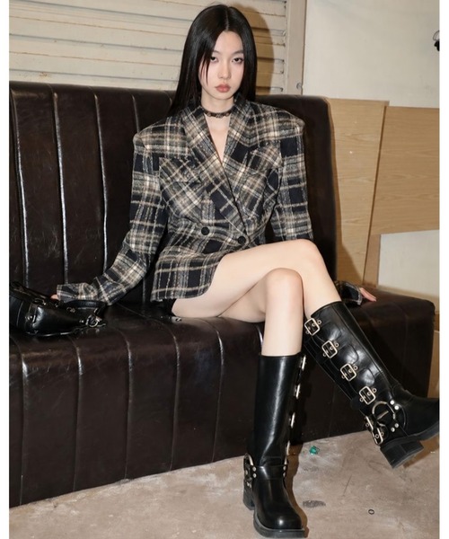 inst.ALL（インストール）の「レトロチェックダブルブレストジャケット（その他アウター・レディース・ブラック・M）」の20枚目の写真