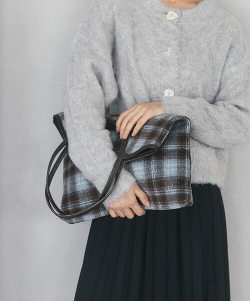 Firsthand（ファーストハンド）の「Firsthand/ファーストハンド チェックパターン パイピングトートバッグ【限定展開】（ハンドバッグ・レディース・キャメル/グリーン/ブルー・ONE SIZE）」の8枚目の写真