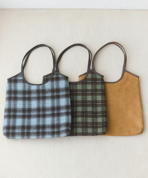 Firsthand（ファーストハンド）の「Firsthand/ファーストハンド チェックパターン パイピングトートバッグ【限定展開】（ハンドバッグ・レディース・キャメル/グリーン/ブルー・ONE SIZE）」の11枚目の写真