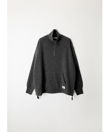 LEVAR（レバー）の「Wool Knit Half-Zip Pullover - Charcoal（ニット/セーター）」