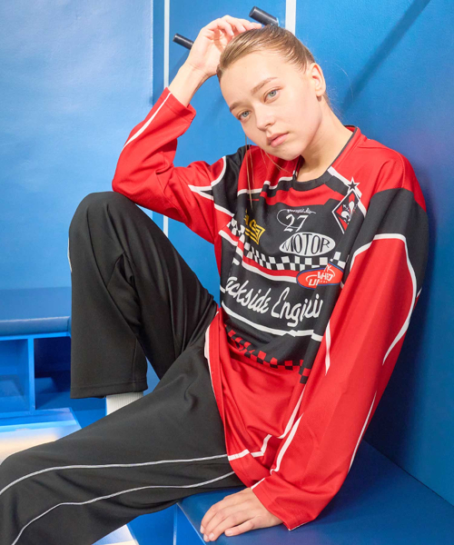 GALEX(ギャレックス)の「レーシングジャージ ロングスリーブ レッド GA6743 RD(Tシャツ/カットソー・レディース・その他・MEDIUM/LARGE)」の3枚目の写真