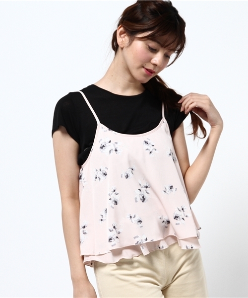 archives（アルシーヴ）の「花柄ティアードキャミ（シャツ/ブラウス・レディース・ネイビー/オフホワイト/ピンク・MEDIUM）」の3枚目の写真