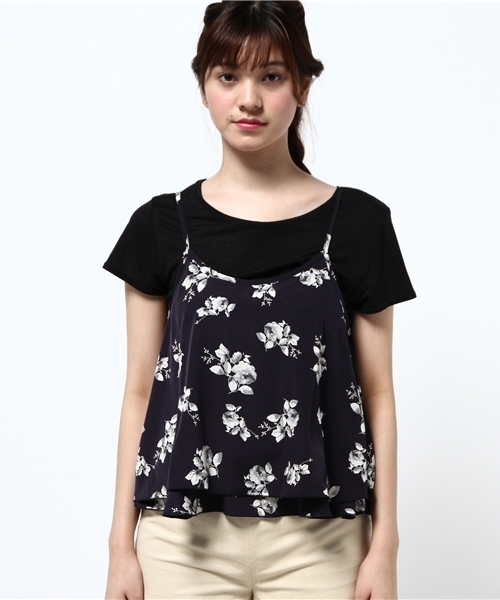 archives（アルシーヴ）の「花柄ティアードキャミ（シャツ/ブラウス・レディース・ネイビー/オフホワイト/ピンク・MEDIUM）」の4枚目の写真