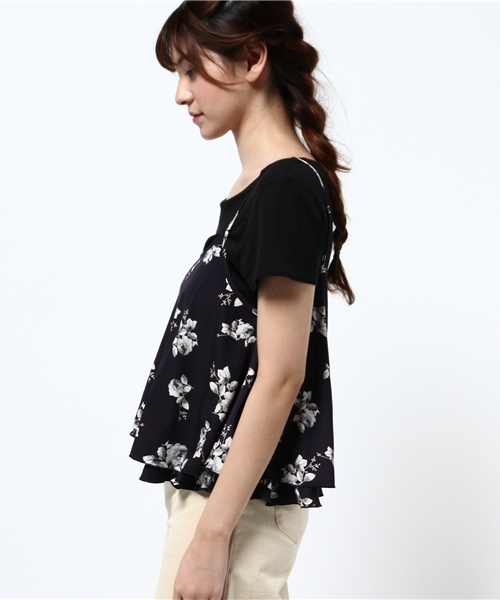 archives（アルシーヴ）の「花柄ティアードキャミ（シャツ/ブラウス・レディース・ネイビー/オフホワイト/ピンク・MEDIUM）」の5枚目の写真