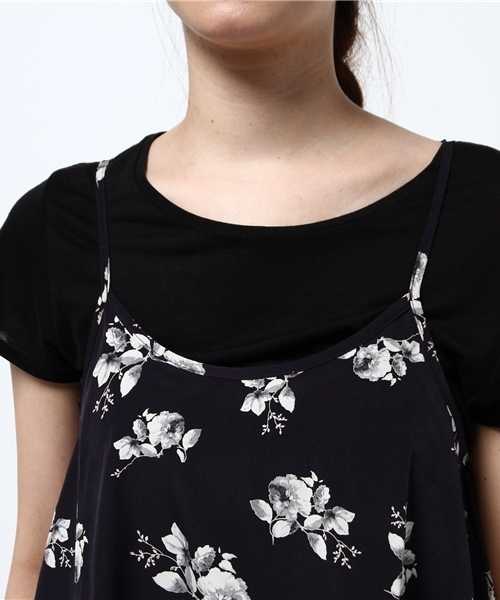 archives（アルシーヴ）の「花柄ティアードキャミ（シャツ/ブラウス・レディース・ネイビー/オフホワイト/ピンク・MEDIUM）」の7枚目の写真