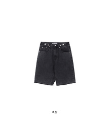 [W] ビゾワイドデニムハーフパンツ