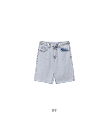 [W] ビゾワイドデニムハーフパンツ