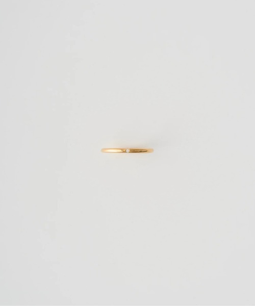SHRINE（シュライン）の「【SHRINE】BASIC RING W/ STONE GLD/CLR（リング・メンズ・ゴールド・16/13）」の3枚目の写真