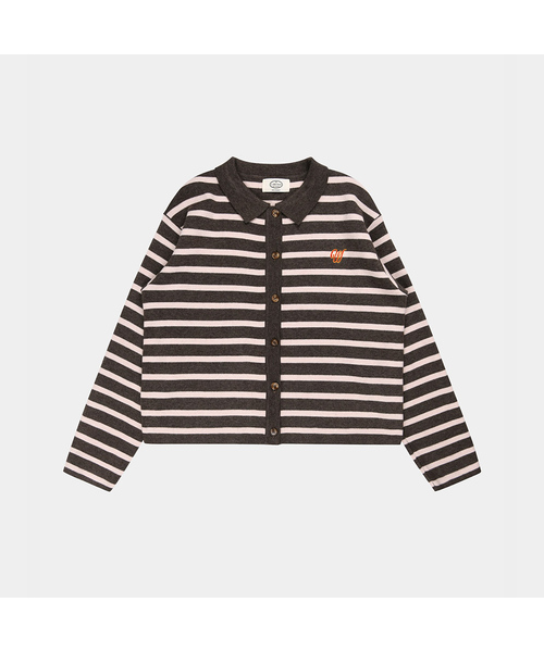 PIGMENT(ピグメント)の「刺繍襟付きワンボタンカーディガン (ZYCD260646)(カーディガン/ボレロ・レディース・グリーン/ダークブラウン/ネイビー・FREE)」の2枚目の写真