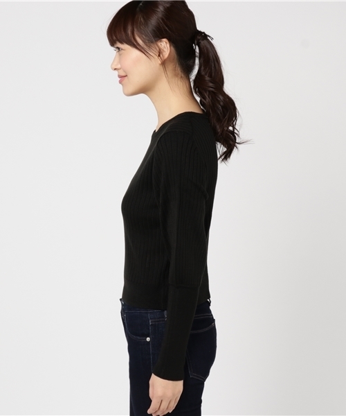 mystic（ミスティック）の「ワイドリブ袖パフニット（ニット/セーター・レディース・ブラック/ベージュ/レッド/ブルー・ﾌﾘ-）」の6枚目の写真