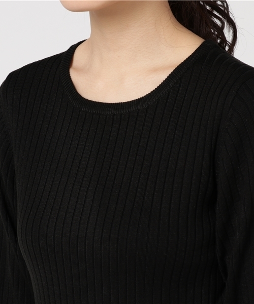 mystic（ミスティック）の「ワイドリブ袖パフニット（ニット/セーター・レディース・ブラック/ベージュ/レッド/ブルー・ﾌﾘ-）」の8枚目の写真