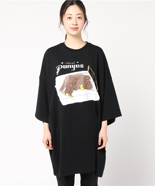 PUNYUS（プニュズ）の「ホテルプニュズBIG Tシャツ（Tシャツ/カットソー・レディース・サックスブルー/ライトピンク/ブラック/杢グレー・FREE）」の5枚目の写真