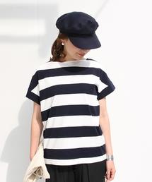 coen | 【大人気・復刻・新色追加】ワイドボーダーボートネックTシャツ(Tシャツ/カットソー)