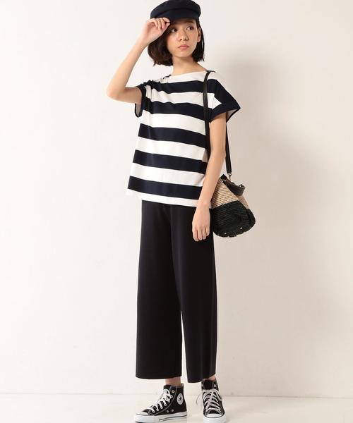 coen（コーエン）の「【大人気・復刻・新色追加】ワイドボーダーボートネックTシャツ（Tシャツ/カットソー・レディース・ネイビー/ブラウン・LARGE/MEDIUM）」の7枚目の写真