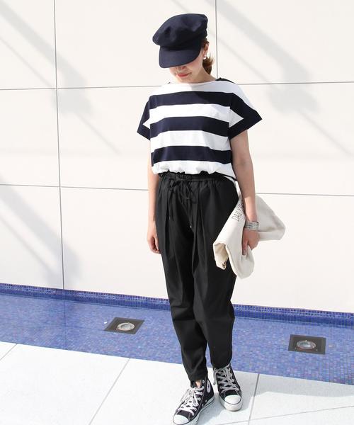 coen（コーエン）の「【大人気・復刻・新色追加】ワイドボーダーボートネックTシャツ（Tシャツ/カットソー・レディース・ネイビー/ブラウン・LARGE/MEDIUM）」の10枚目の写真