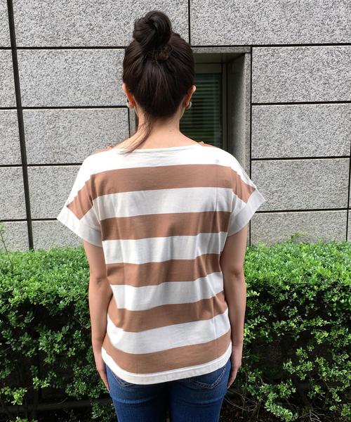 coen（コーエン）の「【大人気・復刻・新色追加】ワイドボーダーボートネックTシャツ（Tシャツ/カットソー・レディース・ネイビー/ブラウン・LARGE/MEDIUM）」の13枚目の写真