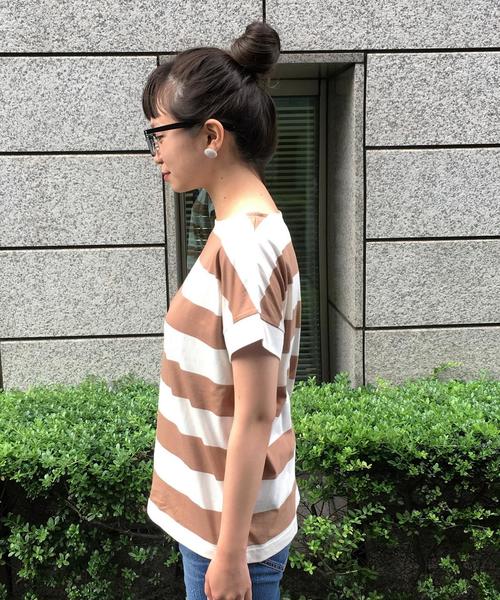 coen（コーエン）の「【大人気・復刻・新色追加】ワイドボーダーボートネックTシャツ（Tシャツ/カットソー・レディース・ネイビー/ブラウン・LARGE/MEDIUM）」の14枚目の写真