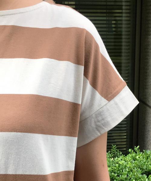 coen（コーエン）の「【大人気・復刻・新色追加】ワイドボーダーボートネックTシャツ（Tシャツ/カットソー・レディース・ネイビー/ブラウン・LARGE/MEDIUM）」の16枚目の写真