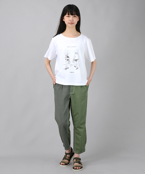 Ne-net（ネネット）の「チノコンビ（チノパンツ・レディース・オフホワイト/ネイビー/カーキ・02/01/03）」の11枚目の写真