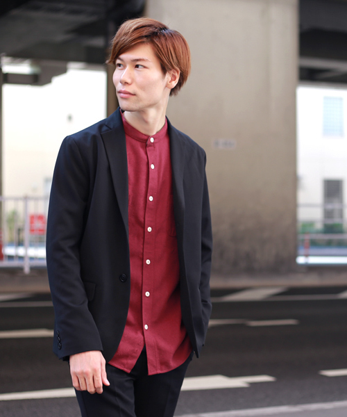 MONO-MART(モノマート)の「バンドカラーフランネルシャツ/ライトオンス(MONO-MART)(シャツ/ブラウス・メンズ・ボルドー/ブルー系その他/チャコール/グレー系その他/グレー/ネイビー/ブラウン/ブラック・M/L/XL)」の21枚目の写真