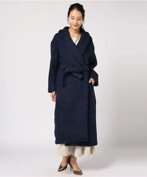 SLY(スライ)の「BLANKET ショールLONG COAT(その他アウター・レディース・ベージュ/ネイビー/マルチ/トップグレー・FREE)」の13枚目の写真