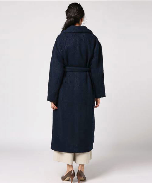 SLY(スライ)の「BLANKET ショールLONG COAT(その他アウター・レディース・ベージュ/ネイビー/マルチ/トップグレー・FREE)」の9枚目の写真