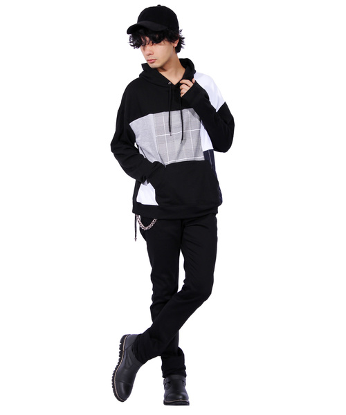 ８(eight)（エイト）の「切替 プルオーバー パーカー スウェット（パーカー・メンズ・ホワイト/ブラック・MEDIUM/LARGE）」の5枚目の写真