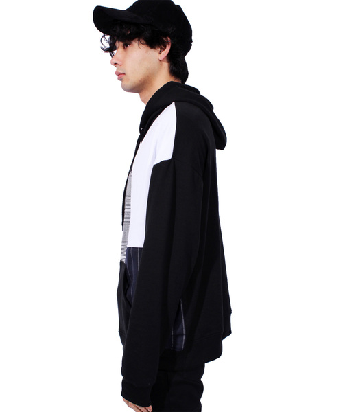 ８(eight)（エイト）の「切替 プルオーバー パーカー スウェット（パーカー・メンズ・ホワイト/ブラック・MEDIUM/LARGE）」の3枚目の写真