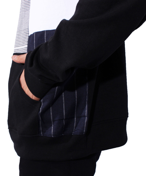 ８(eight)（エイト）の「切替 プルオーバー パーカー スウェット（パーカー・メンズ・ホワイト/ブラック・MEDIUM/LARGE）」の17枚目の写真