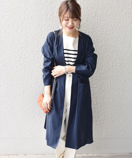 SHIPS(シップス)の「〈手洗い可能〉コットン羽織りコート◇(その他アウター・レディース・ベージュ/グリーン/ネイビー・ONE SIZE)」の3枚目の写真