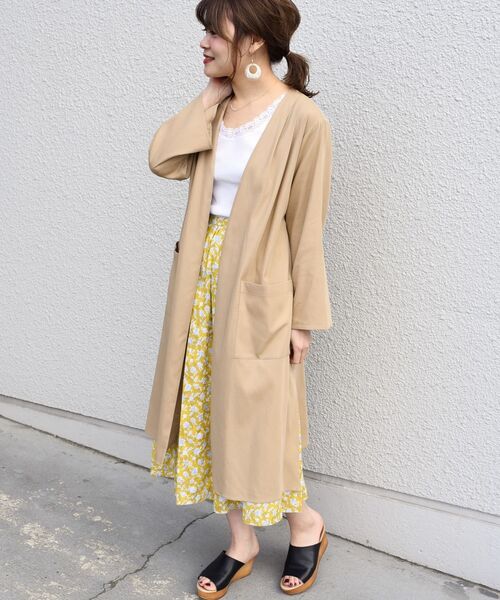 SHIPS(シップス)の「〈手洗い可能〉コットン羽織りコート◇(その他アウター・レディース・ベージュ/グリーン/ネイビー・ONE SIZE)」の4枚目の写真