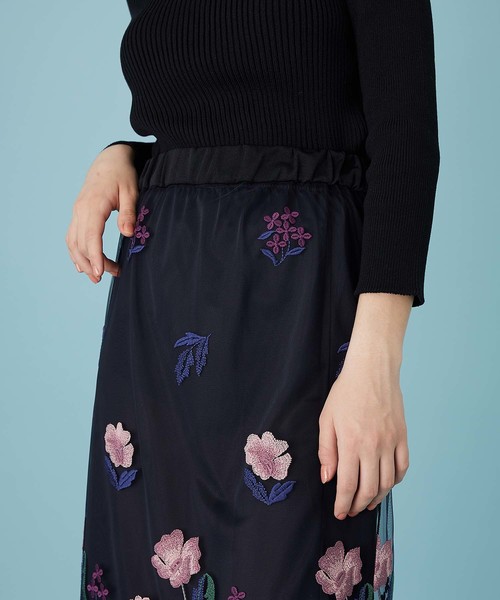 UNITED TOKYO（ユナイテッドトウキョウ）の「チュールエンブロイダリースカート（スカート・レディース・オレンジ/パープル・1）」の11枚目の写真