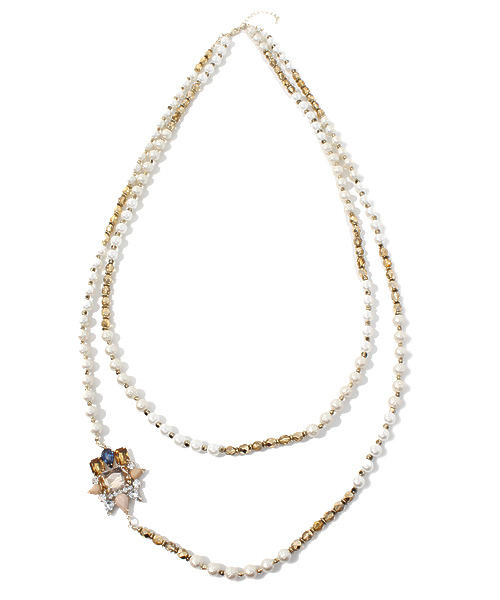 qualite（カリテ）の「ﾊﾟｰﾙﾋﾞｼﾞｭ2wayﾈｯｸﾚｽ（ネックレス・レディース・アイボリー・FREE）」の2枚目の写真