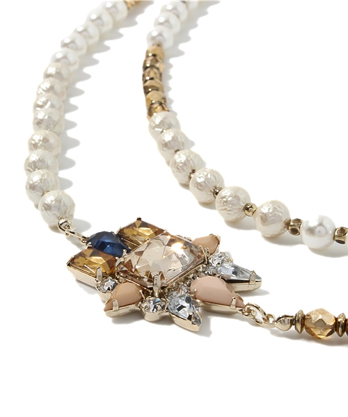 qualite（カリテ）の「ﾊﾟｰﾙﾋﾞｼﾞｭ2wayﾈｯｸﾚｽ（ネックレス・レディース・アイボリー・FREE）」の3枚目の写真