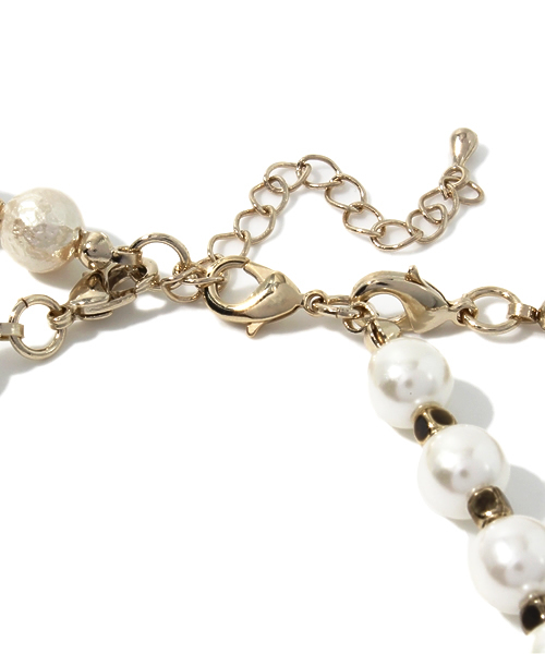 qualite（カリテ）の「ﾊﾟｰﾙﾋﾞｼﾞｭ2wayﾈｯｸﾚｽ（ネックレス・レディース・アイボリー・FREE）」の4枚目の写真