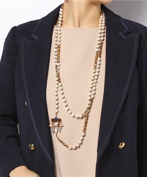 qualite（カリテ）の「ﾊﾟｰﾙﾋﾞｼﾞｭ2wayﾈｯｸﾚｽ（ネックレス・レディース・アイボリー・FREE）」の5枚目の写真