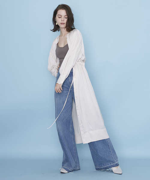 UNITED TOKYO(ユナイテッドトウキョウ)の「シャツガウンワンピース(ワンピース・レディース・ブラック/オフホワイト/ベージュ・1)」の13枚目の写真