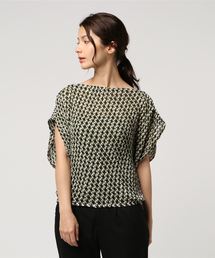 un dix cors | レトロ柄プリーツブラウス(シャツ/ブラウス)