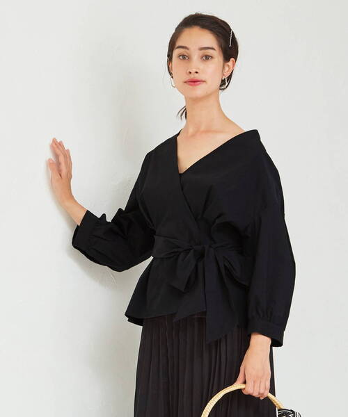 NARACAMICIE(ナラカミーチェ)の「カシュクールボリューム七分袖ブラウス(シャツ/ブラウス・レディース・ブラック・MEDIUM/X-LARGE)」の19枚目の写真
