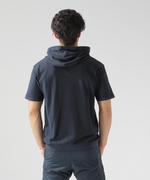 BAYFLOW（ベイフロー）の「キリカエ半袖ZIPパーカー（パーカー・メンズ・ネイビー/グレー・MEDIUM/LARGE/SMALL）」の7枚目の写真